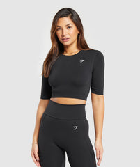 Everyday Seamless Crop Top - Black