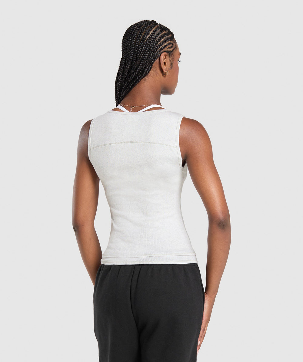 Rest Day Rib Top - White Marl