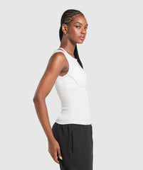 Rest Day Rib Top - White Marl