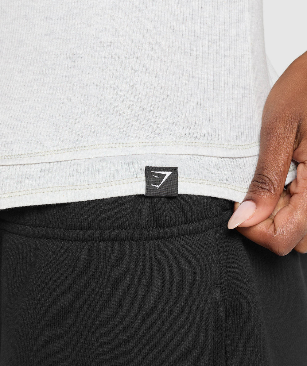 Rest Day Rib Top - White Marl