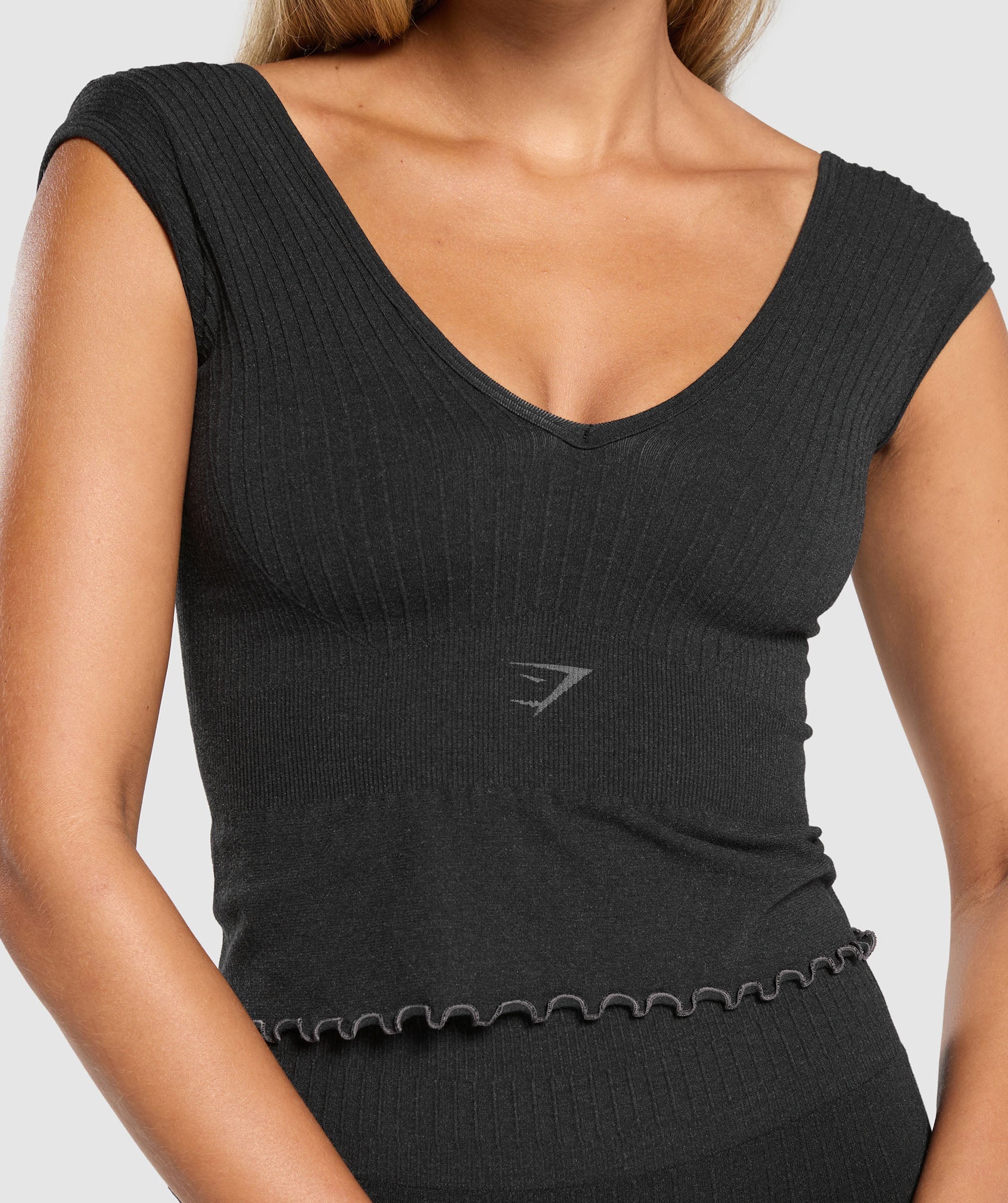 Luxe Seamless Crop Top - Coal Marl