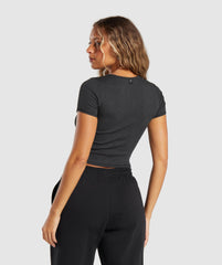 Rib T-Shirt - Midnight Black Marl