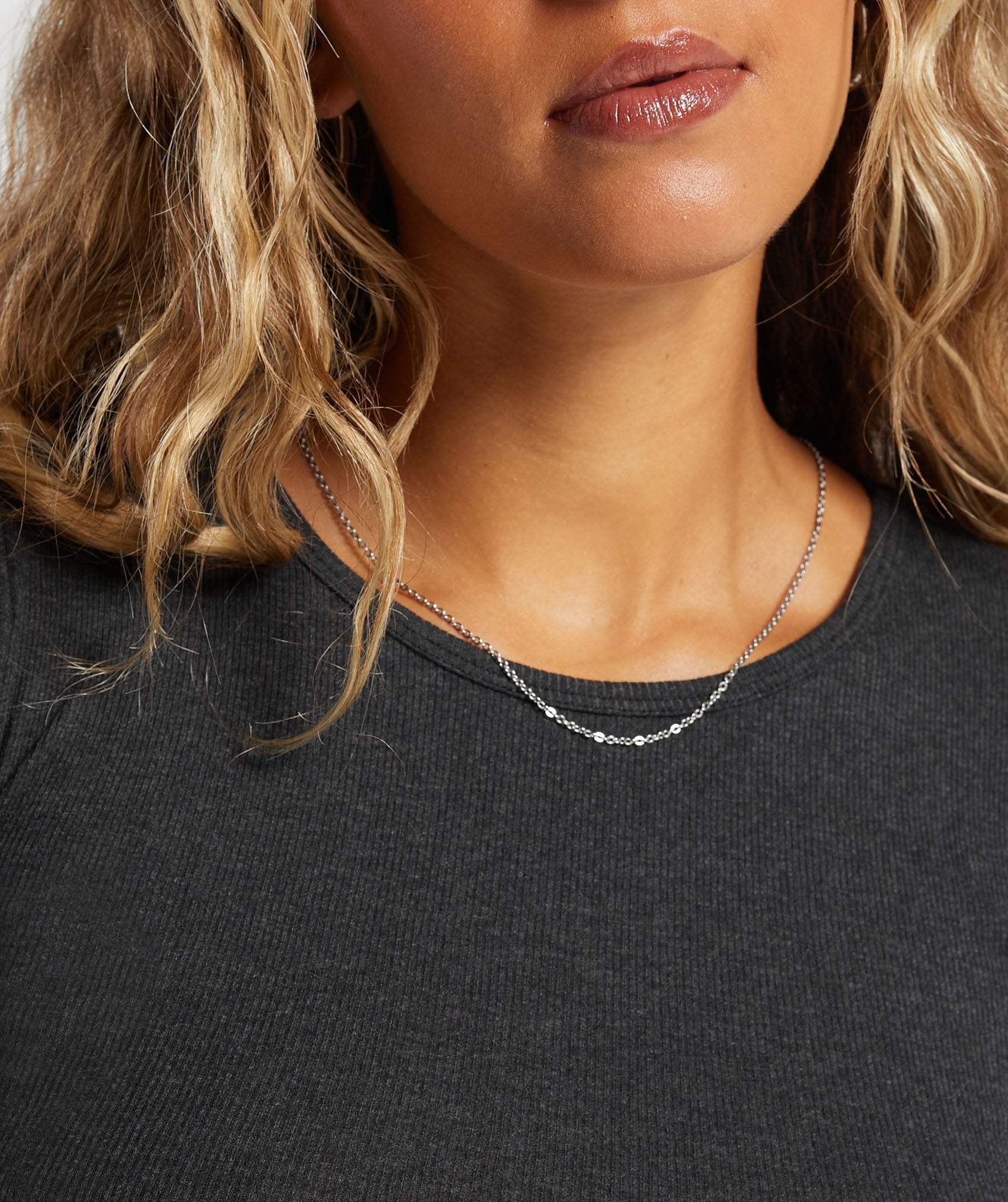 Rib T-Shirt - Midnight Black Marl
