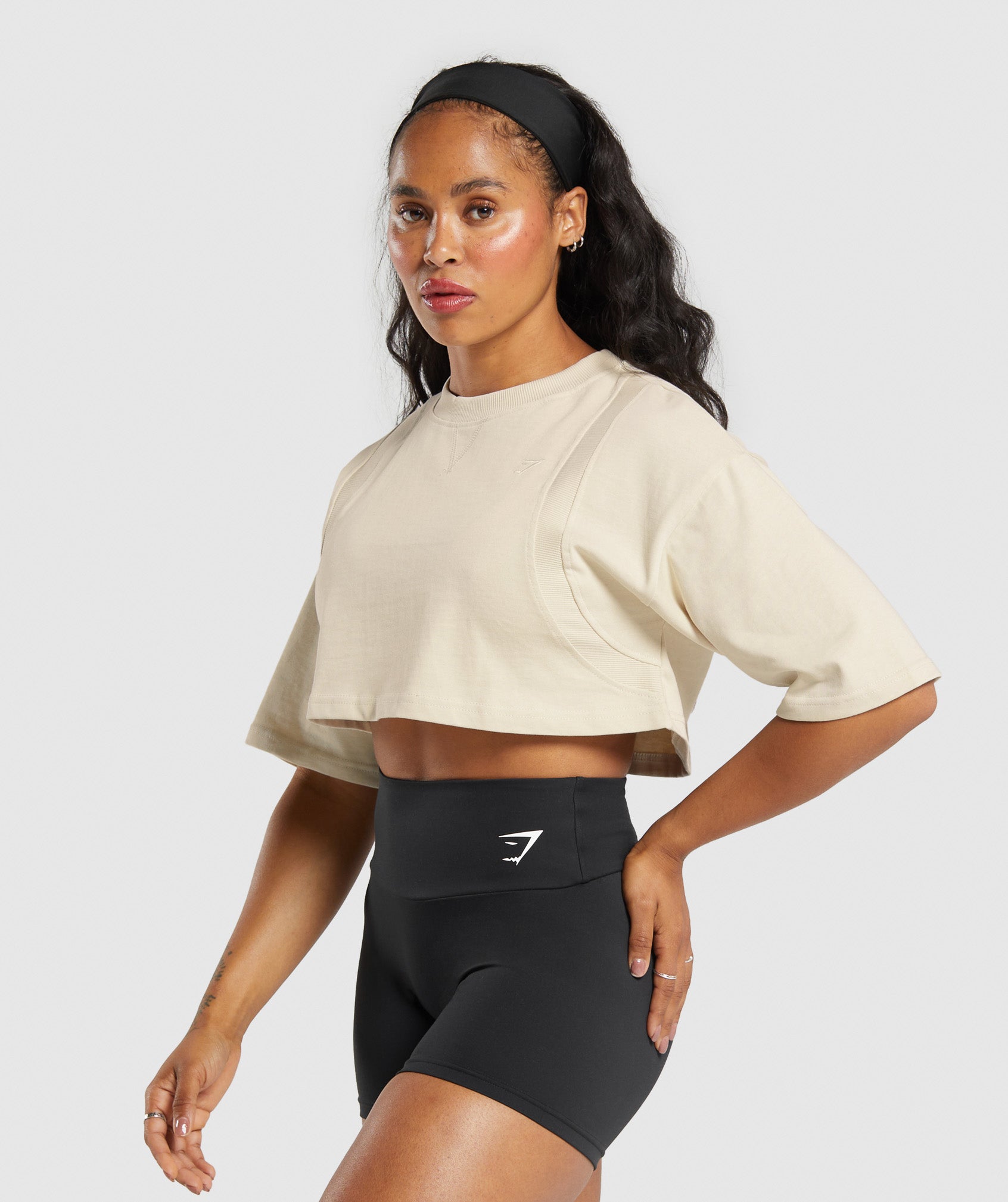Heavyweight Cotton Crop T-Shirt - Ecru White