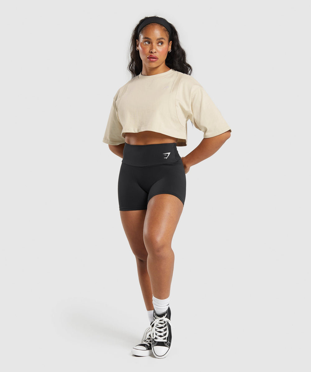Heavyweight Cotton Crop T-Shirt - Ecru White