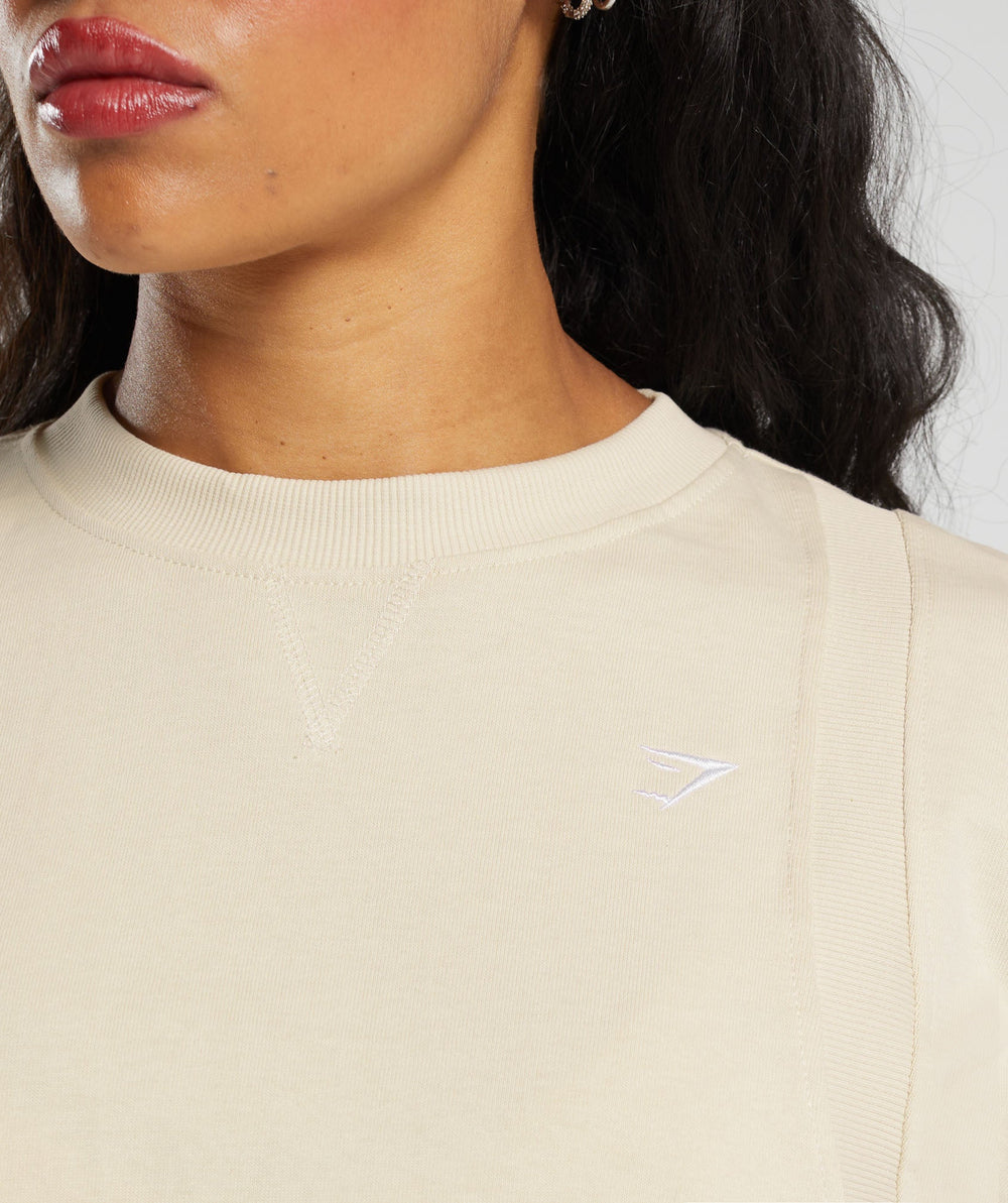 Heavyweight Cotton Crop T-Shirt - Ecru White