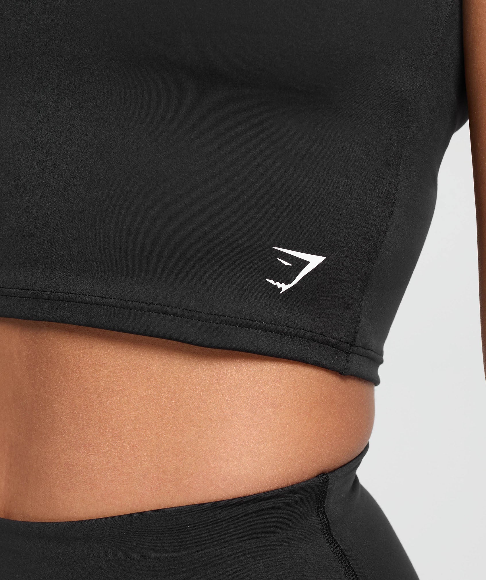 Everyday Cap Sleeve Crop Top - Black