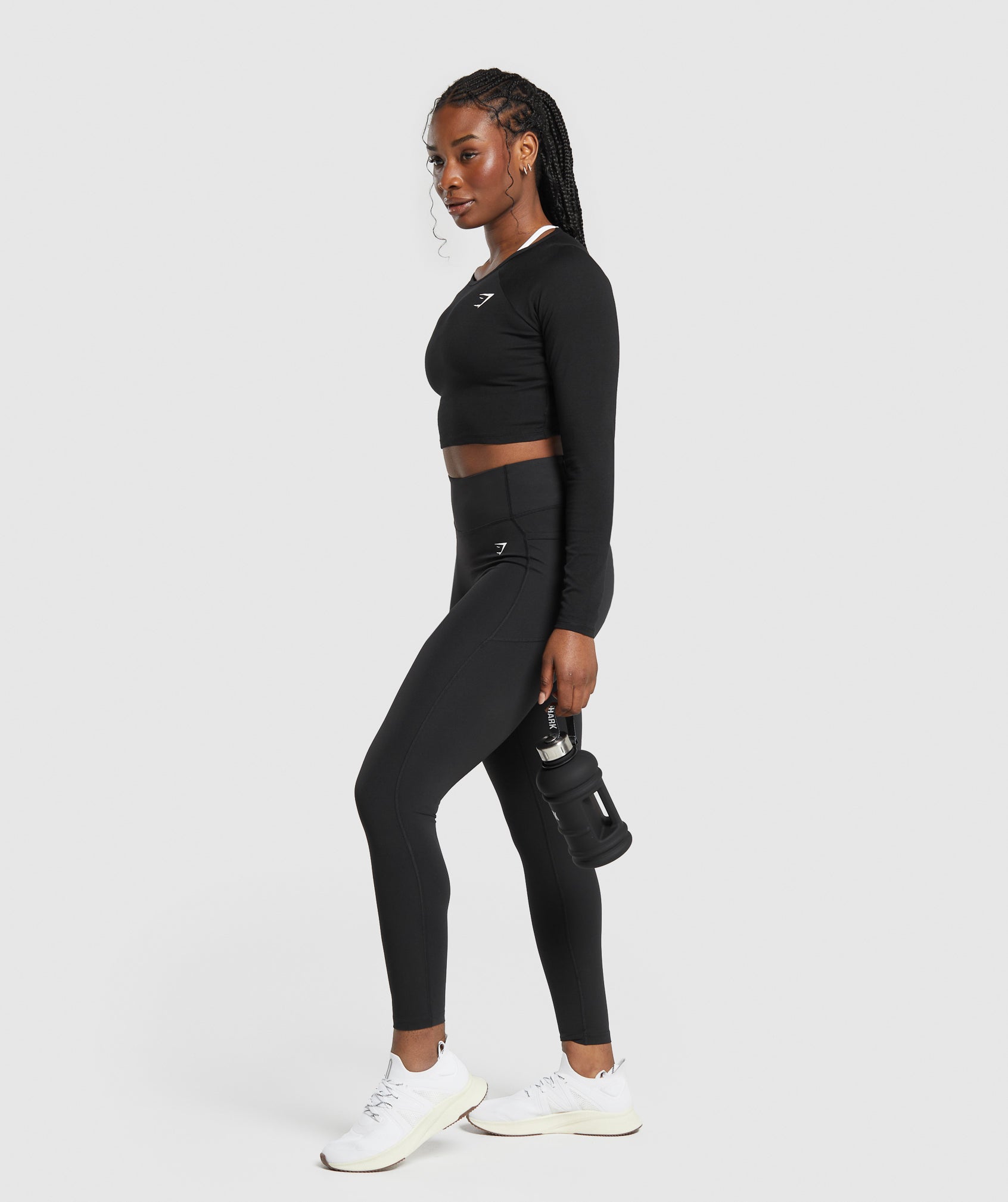 Lifting Essential Long Sleeve Crop Top - Black