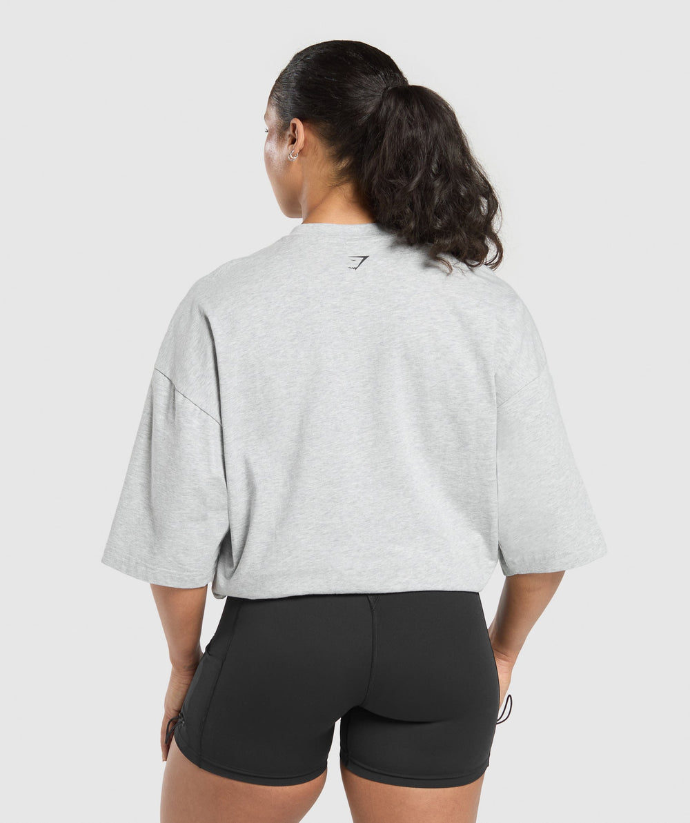 Two Strong Women Oversized T-Shirt - Light Grey Core Marl