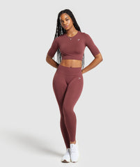 Everyday Seamless Crop Top - Burgundy Brown