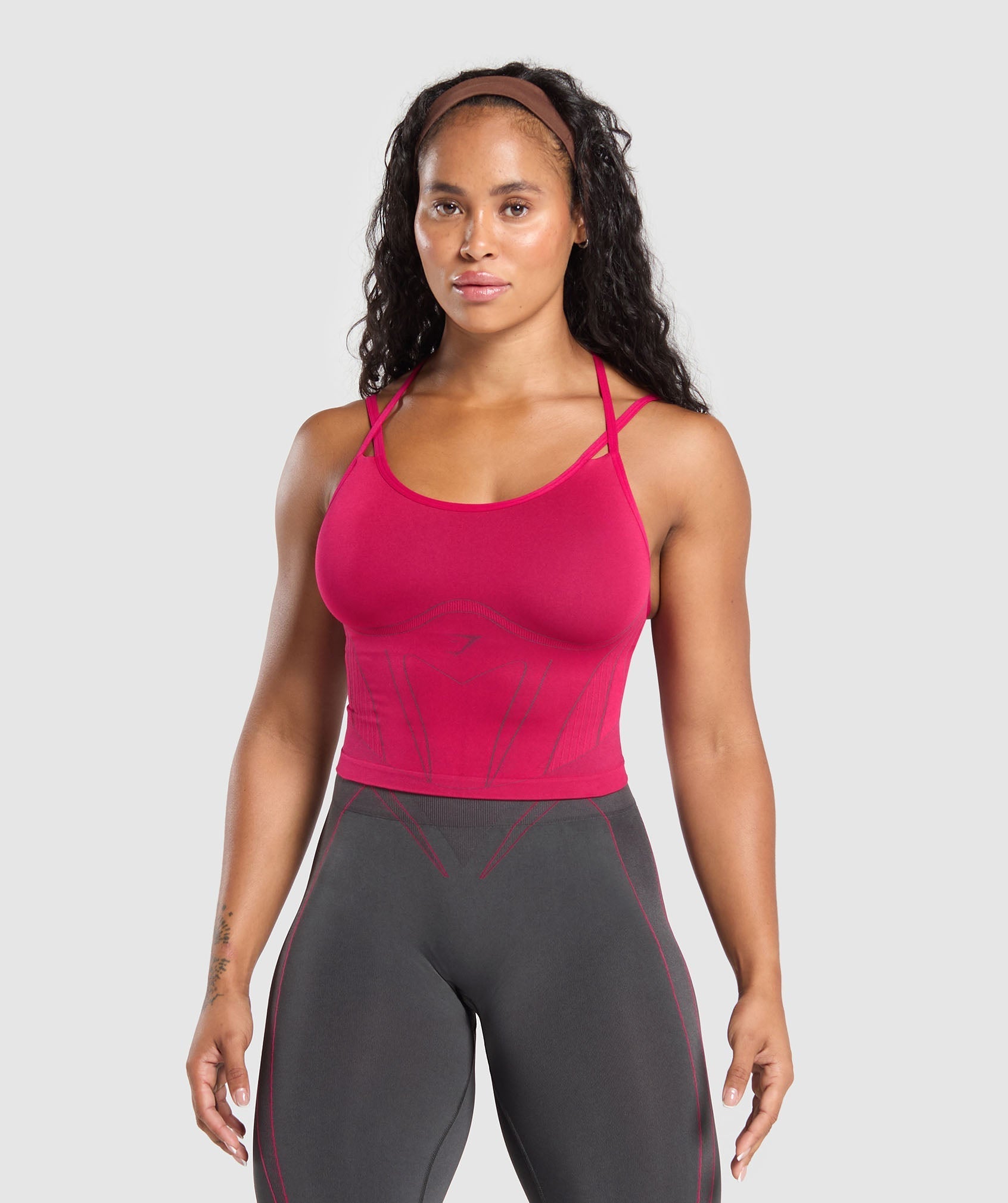 Apex Contrast Tank With Shelf - Build Pink/Asphalt Grey