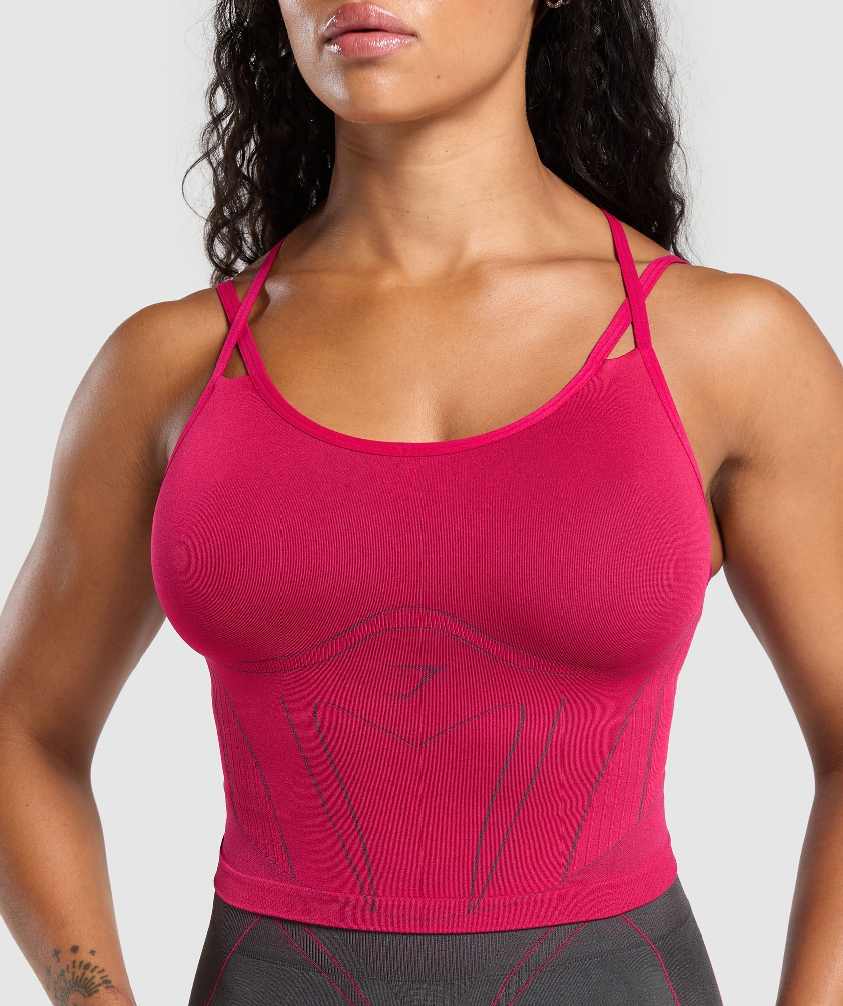 Apex Contrast Tank With Shelf - Build Pink/Asphalt Grey