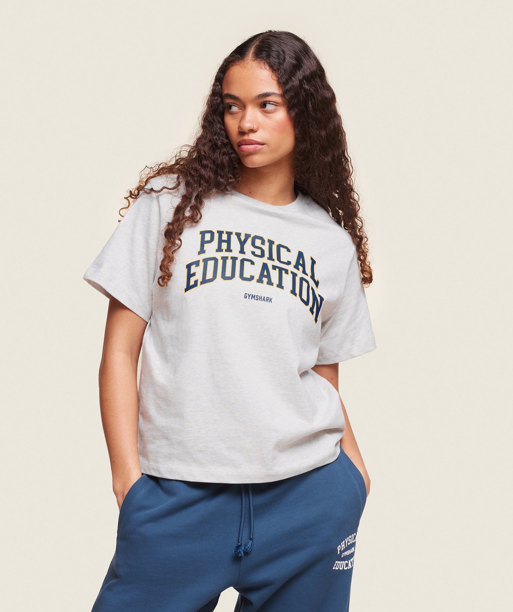 Phys Ed T-Shirt - Light Grey Marl