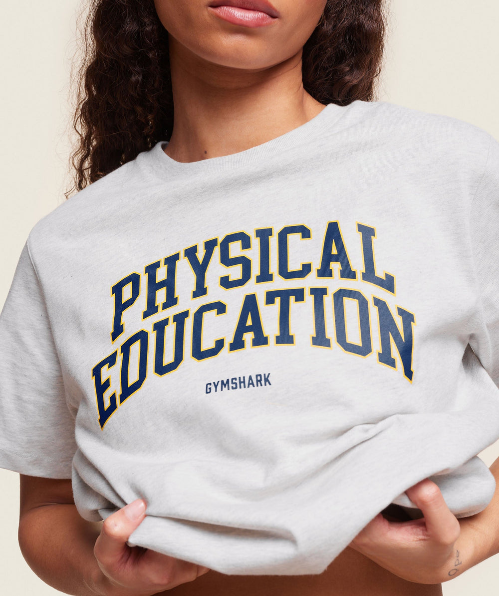 Phys Ed T-Shirt - Light Grey Marl