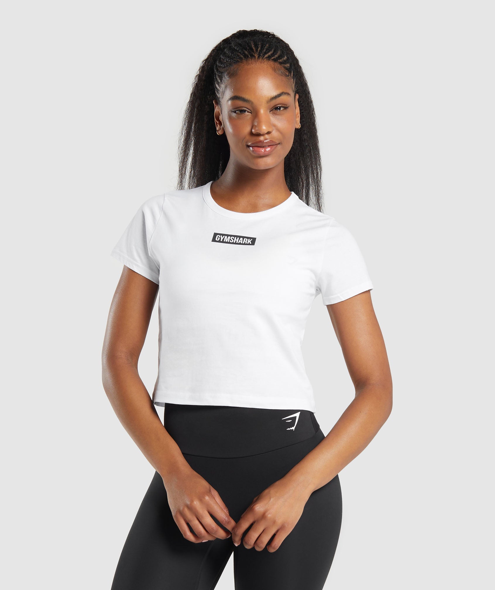 Block Crop Top - White