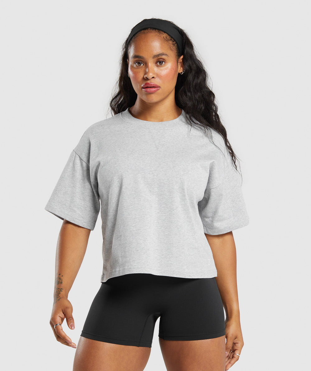 Heavyweight Cotton T-Shirt - Light Grey Marl