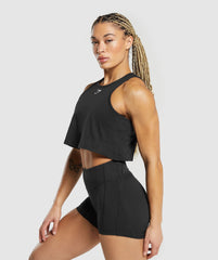 Lifting Essential Cotton Crop Tank - Black