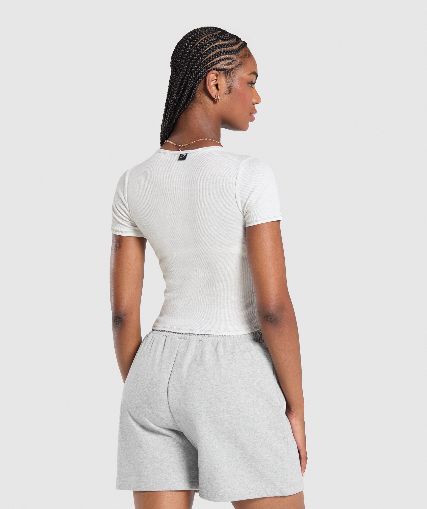 Rib T-Shirt - White Marl