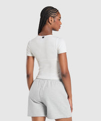 Rib T-Shirt - White Marl