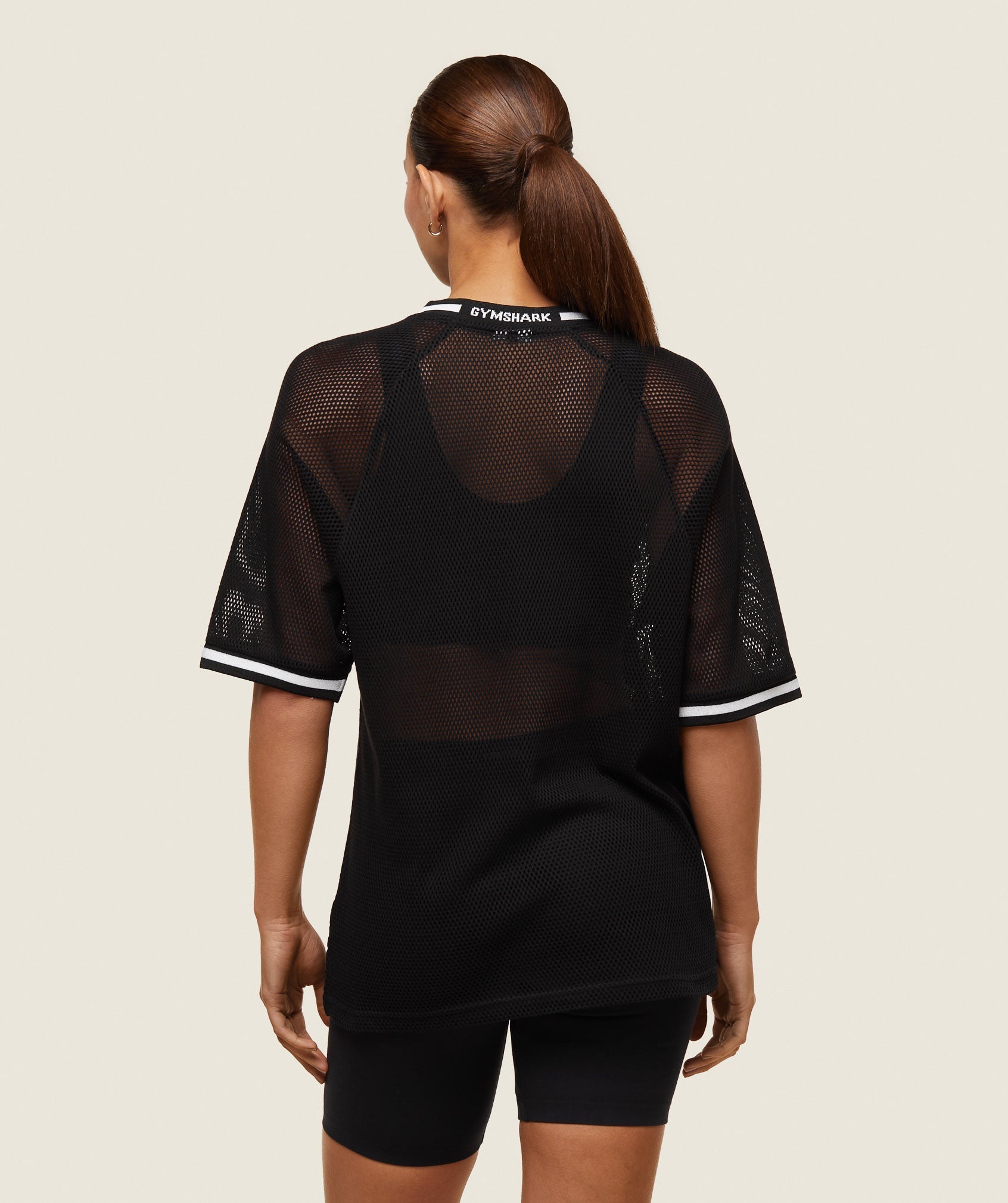 everywear Mesh Layering Tee - Black/Soft White