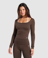 Everyday Long Sleeve Midi Top - Archive Brown