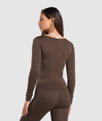 Everyday Long Sleeve Midi Top - Archive Brown