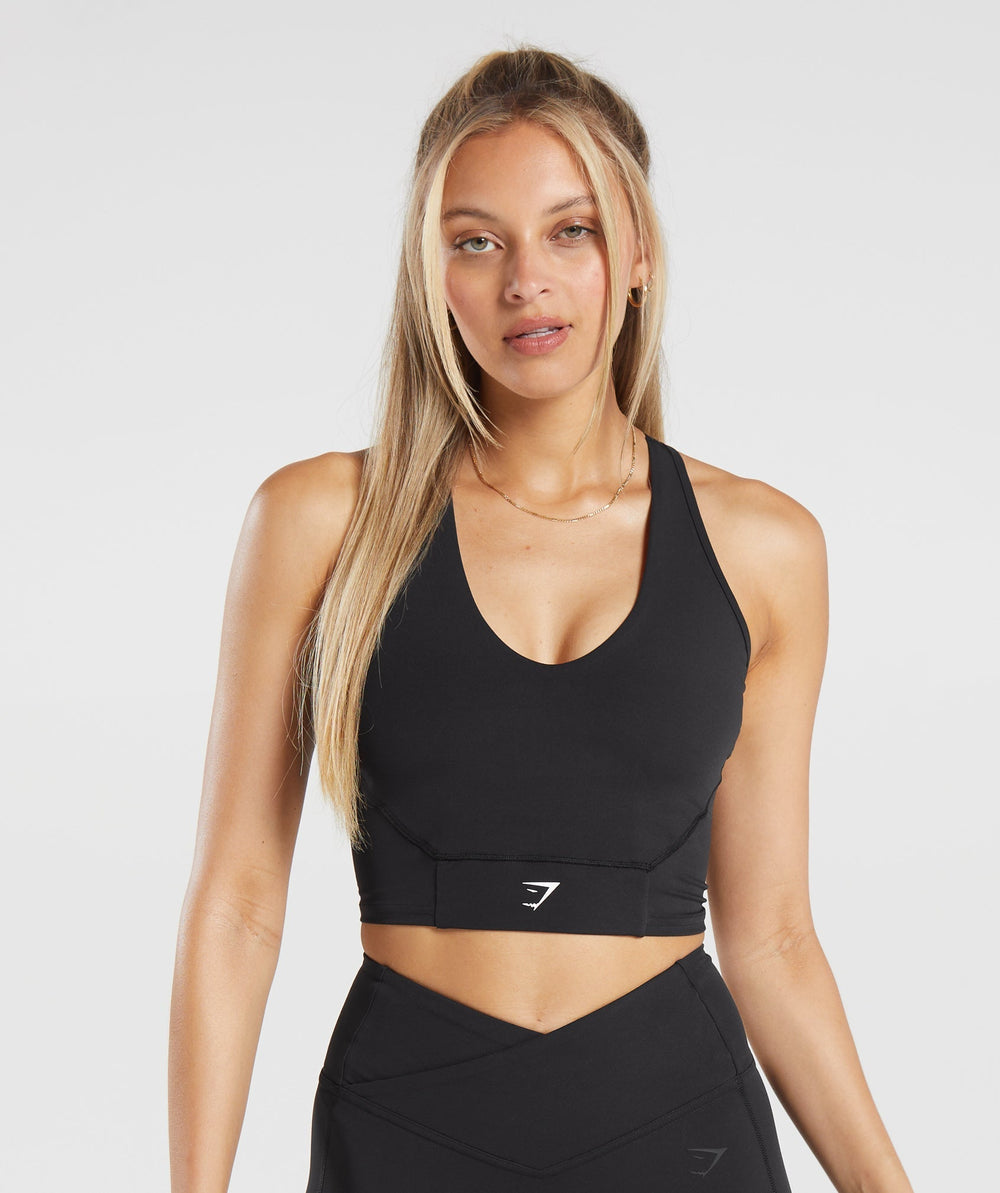 Crop Mesh Tank - Black