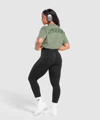 Adapt Camo Graphic Oversized Top - Force Green