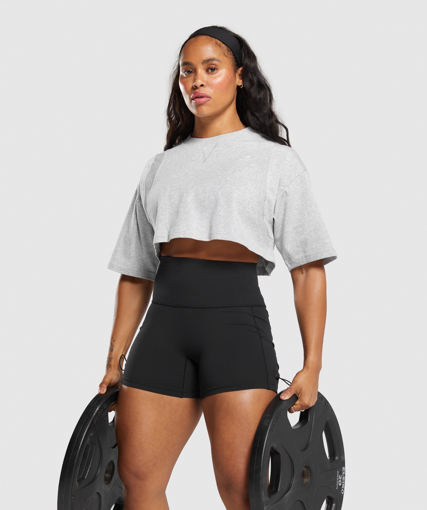 Heavyweight Cotton Crop T-Shirt - Grey
