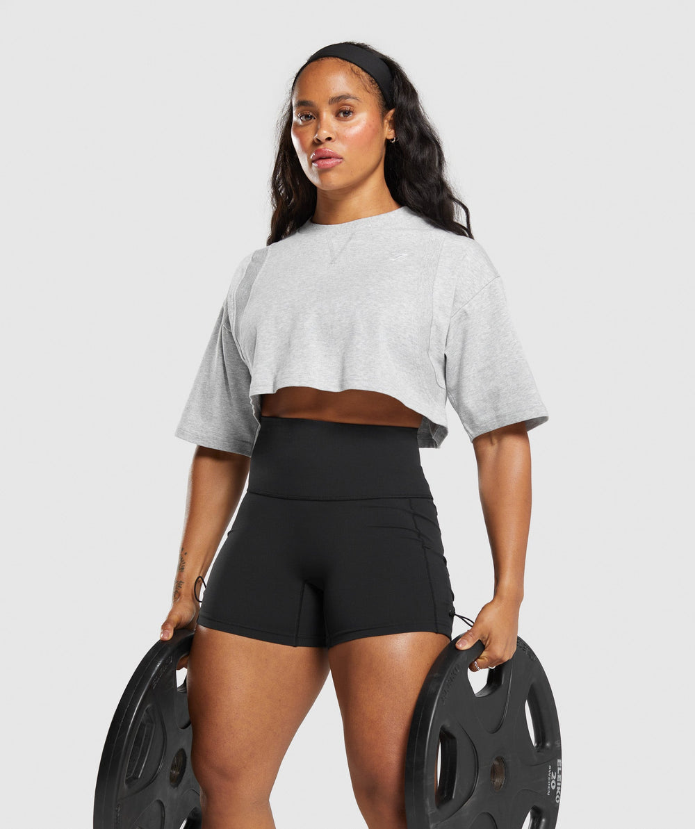 Heavyweight Cotton Crop T-Shirt - Grey