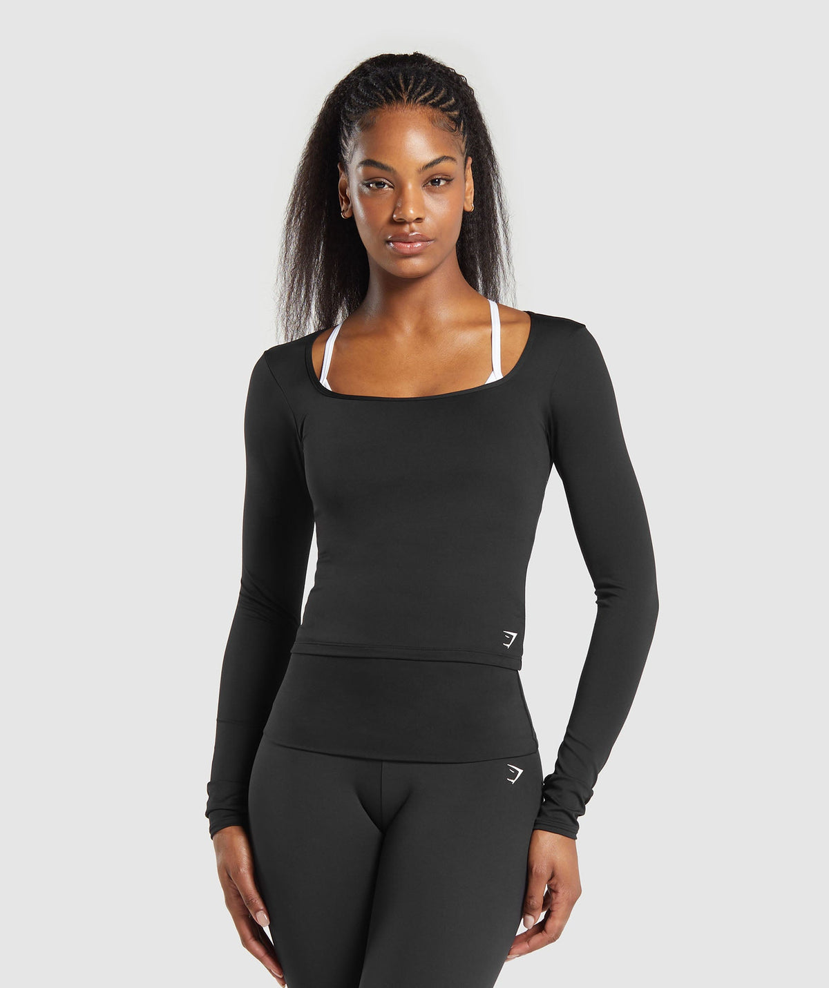 Everyday Long Sleeve Midi Top - Black