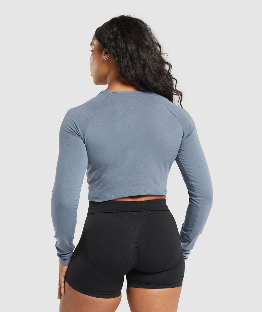 Lifting Essential Long Sleeve Crop Top - Iron Blue