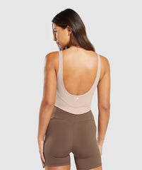 Scoop Back Crop Tank - Stone Pink
