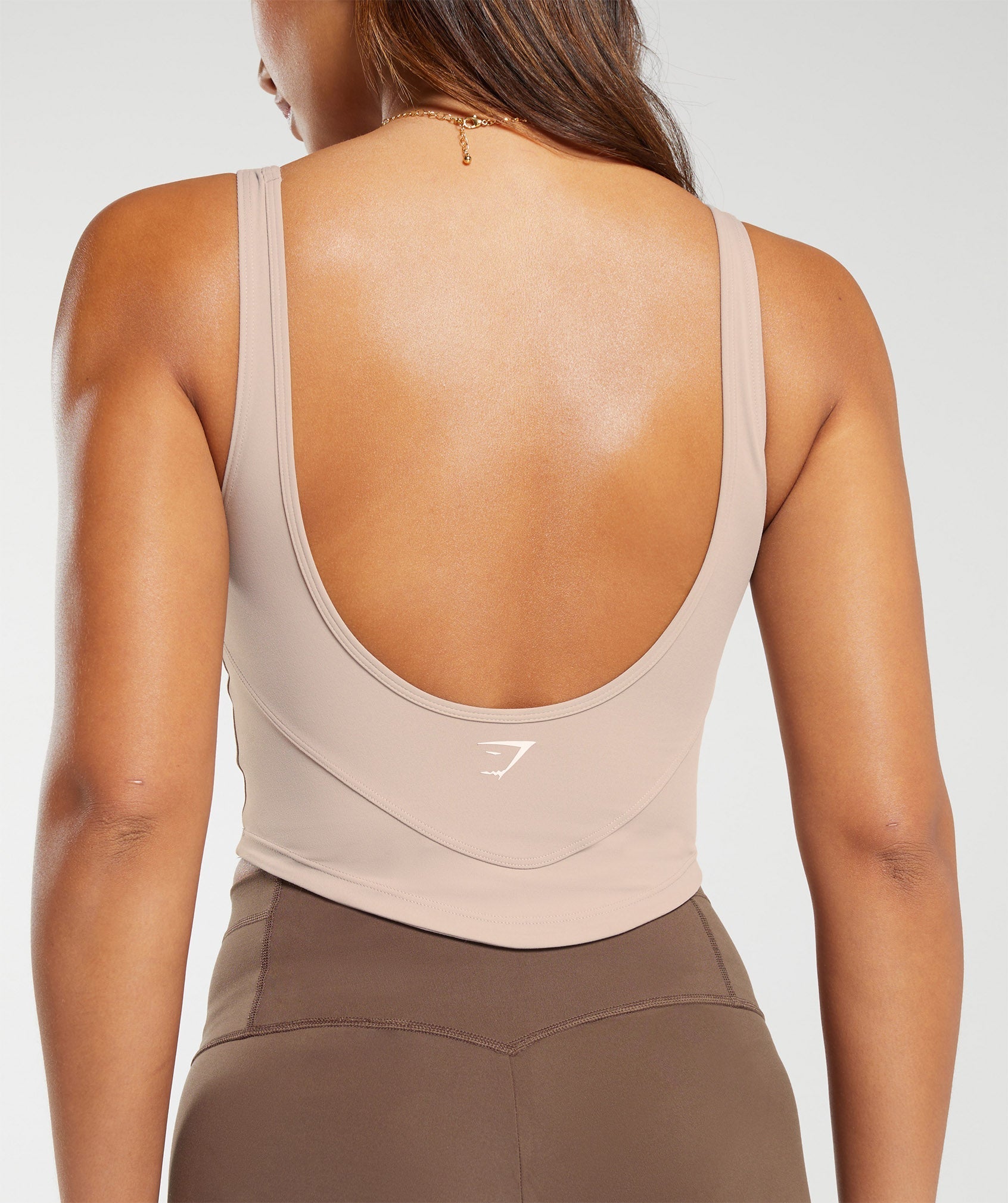Scoop Back Crop Tank - Stone Pink