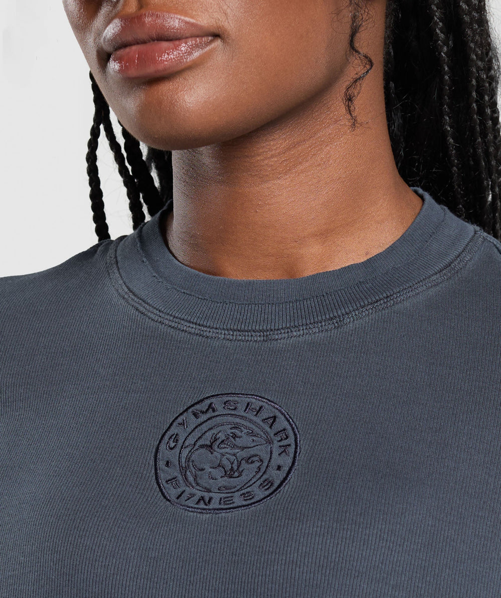 Premium Legacy Washed Oversized T-Shirt - Heavy Blue
