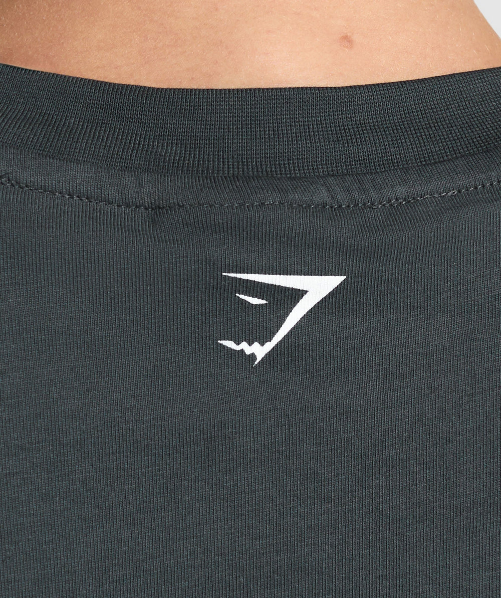 I Love Squats Graphic Oversized Tee - Asphalt Grey