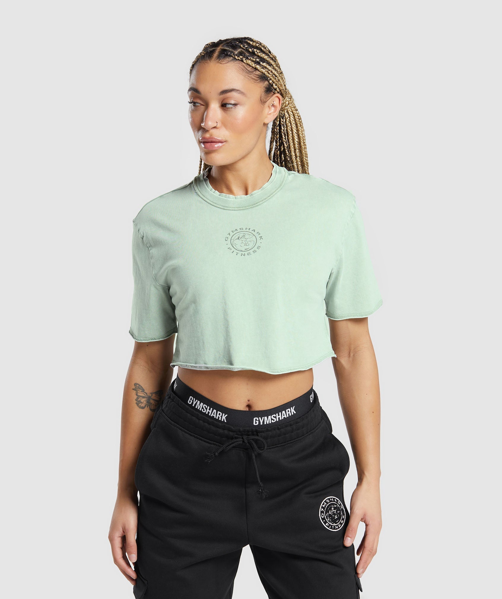 Legacy Washed Crop Top - Faded Green