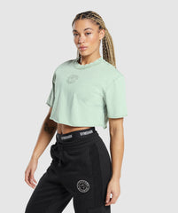 Legacy Washed Crop Top - Faded Green