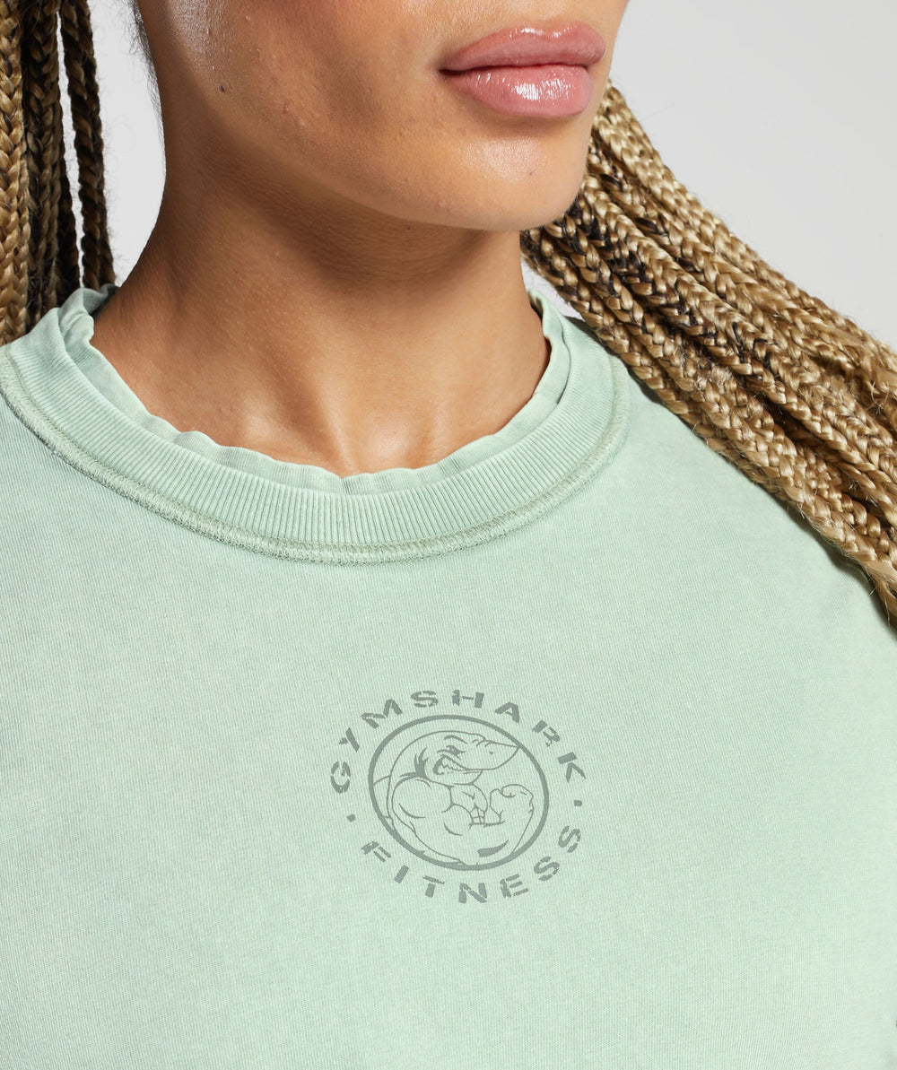 Legacy Washed Crop Top - Faded Green