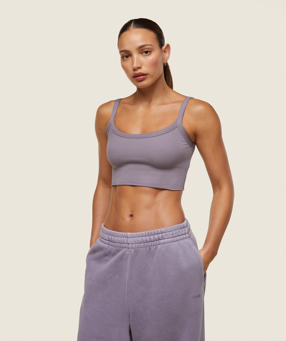 everywear Ribbed Tank - Fog Purple