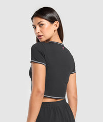 Your Plate or Mine Baby Tee - Black