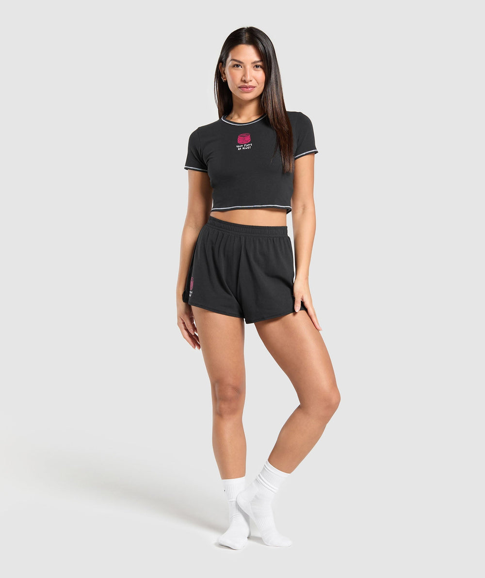 Your Plate or Mine Baby Tee - Black