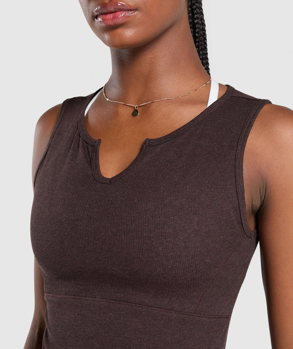 Rest Day Rib Top - Brown Marl