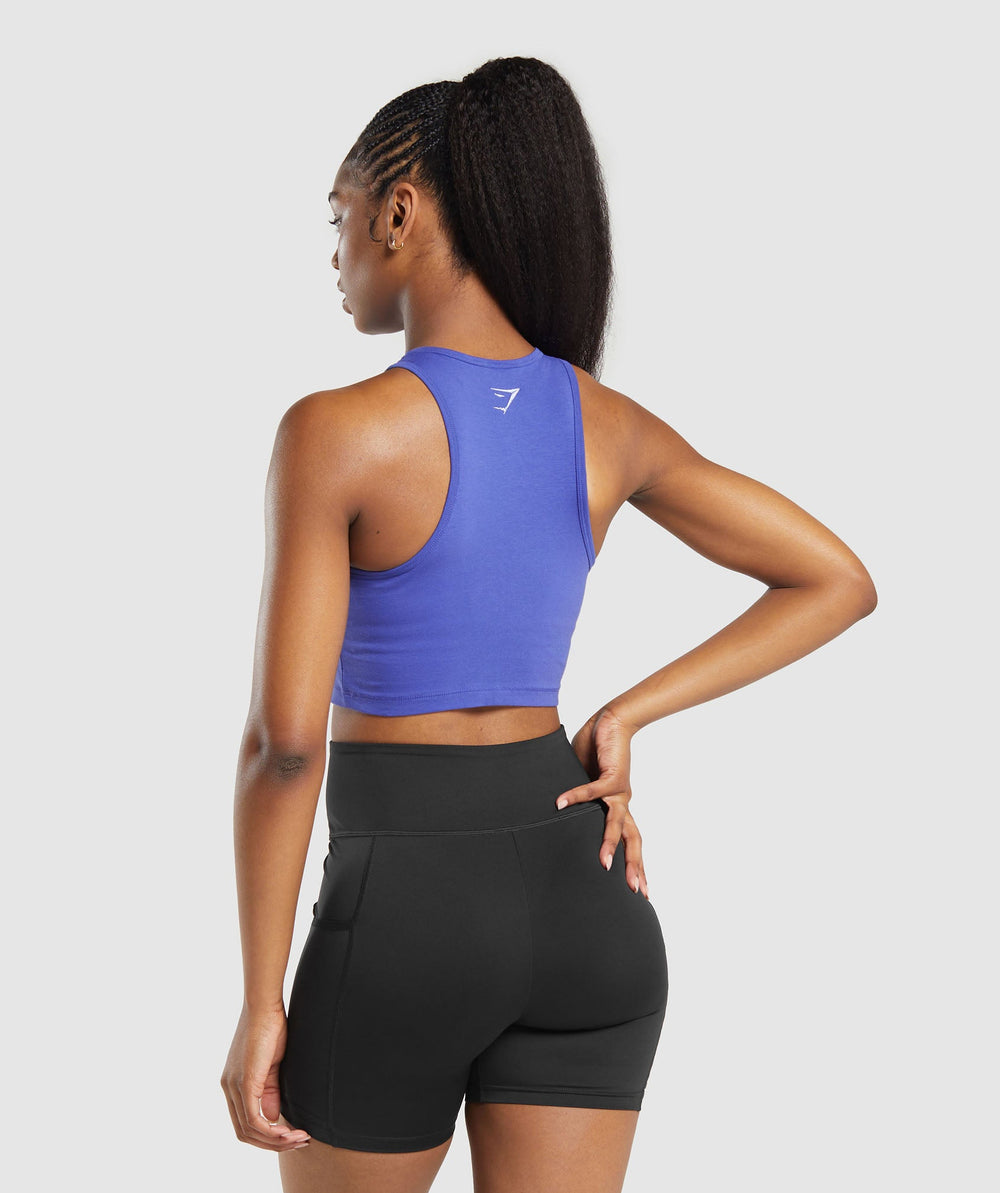 Block Crop Tank - Force Blue