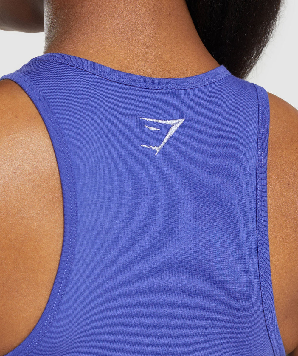 Block Crop Tank - Force Blue
