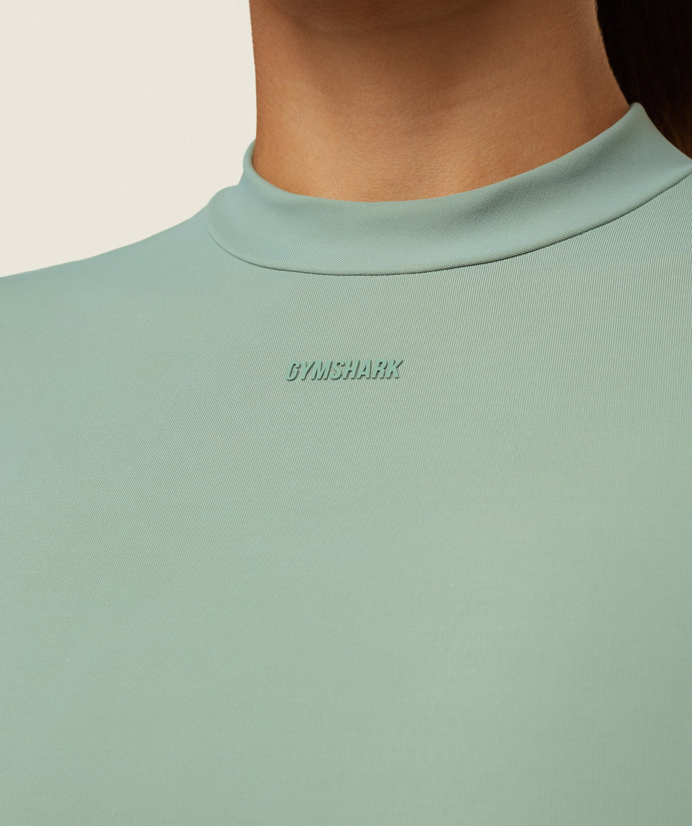 everywear Cropped Active Tee - Dollar Green