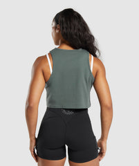 Lifting Essential Cotton Crop Tank - Slate Teal
