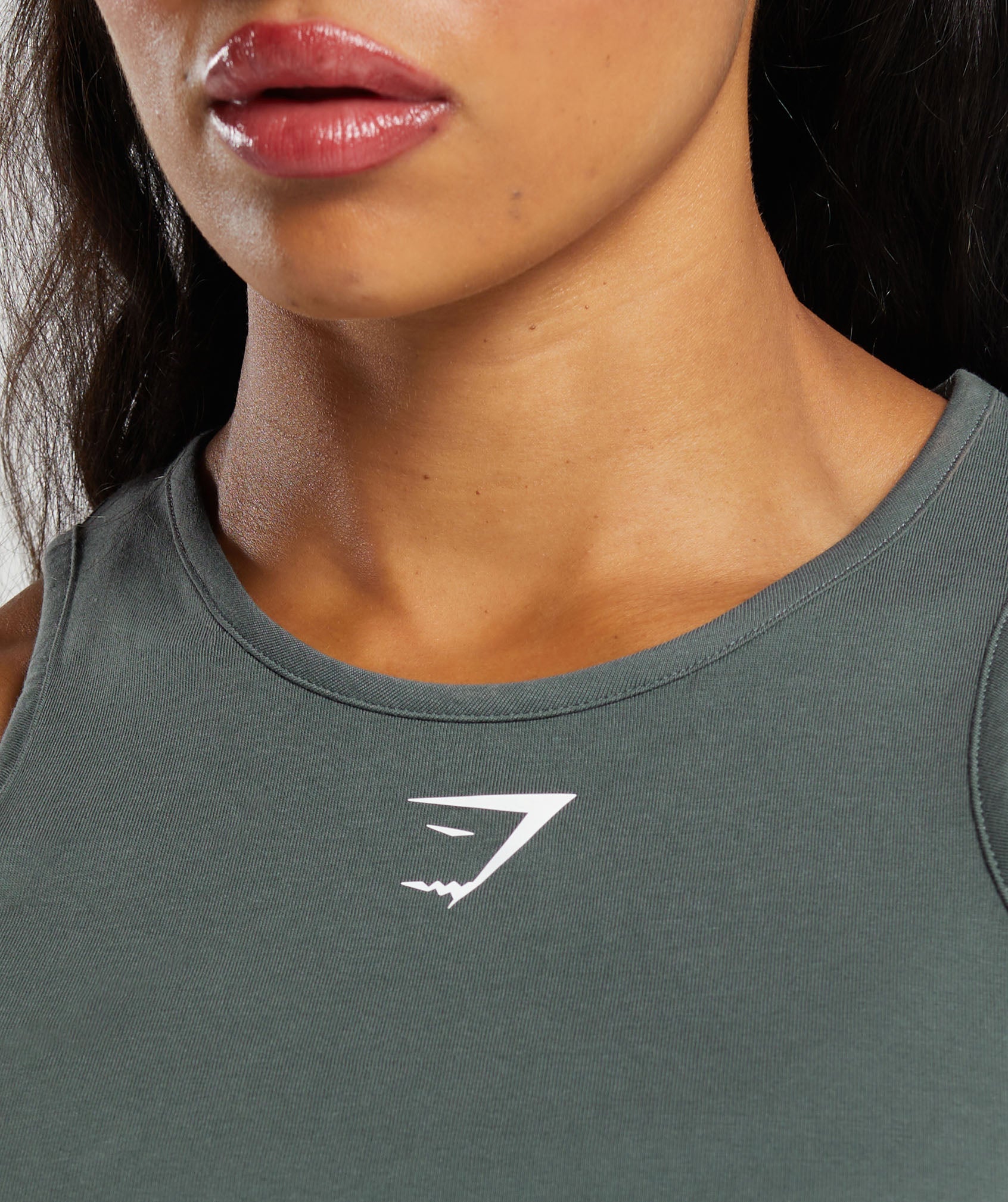 Lifting Essential Cotton Crop Tank - Slate Teal