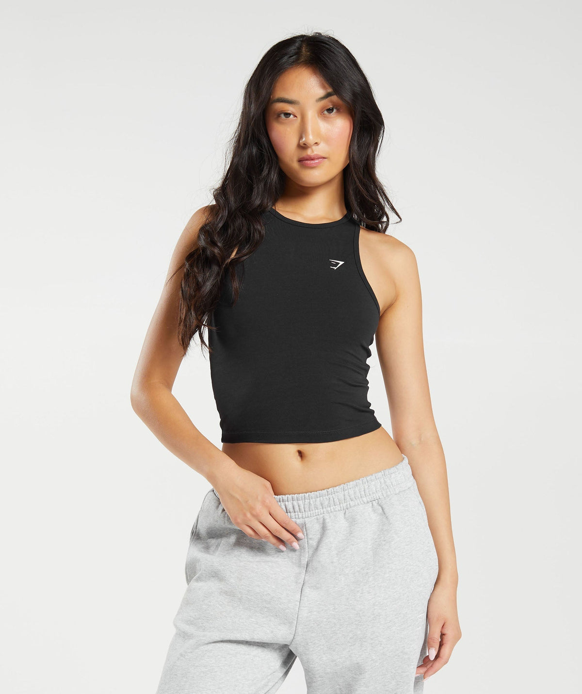 Essential Cotton Midi Tank - Black