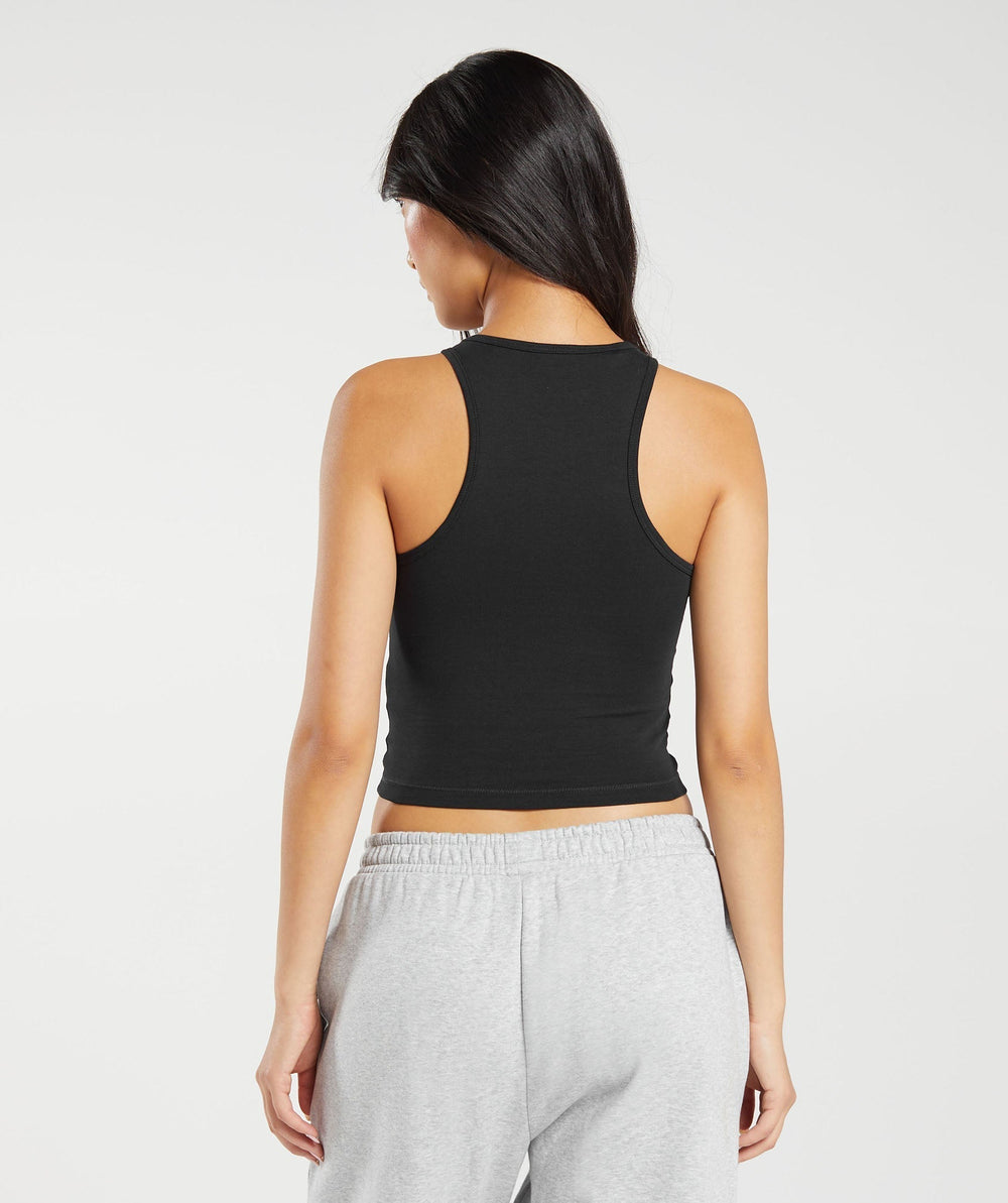 Essential Cotton Midi Tank - Black